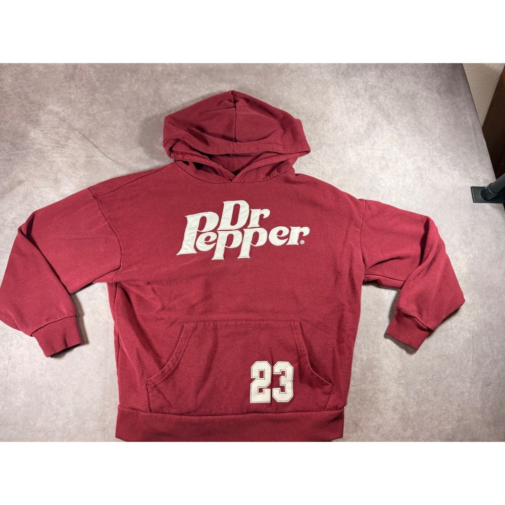 Vintage Dr Pepper Graphic Hoodie Maroon Red 23 Flavors Sweatshirt XS